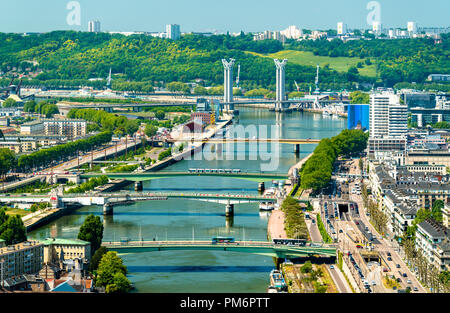 Vue de la Seine à Rouen, France Banque D'Images