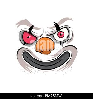 Une caricature d'un scary clown maléfique. Vector illustration Illustration de Vecteur