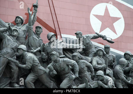 Sculpture sur la Colline Mansu à Pyongyang Banque D'Images