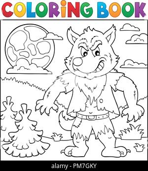 Livre De Coloriage Loup Garou Theme 1 Eps10 Vector Illustration Image Vectorielle Stock Alamy