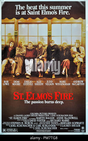 'St. Elmo's Fire' 1985 Colombie-Britannique Référence de fichier affiche #  31386 686THA Banque D'Images