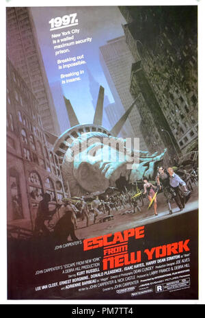 'Escape from New York" 1981 Avco Embassy fichier Affiche le numéro de référence : 31386 787 THA Banque D'Images