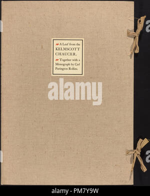Une feuille de la Kelmscott Chaucer. En date du : publié en 1896. Dimensions : hors tout : 42,4 x 29,2 cm (16 11/16 x 11 1/2 in.). Médium : situé dans Chaucer et Troy types en noir et rouge avec les initiales décoratives par William Morris, sur papier vergé. Musée : National Gallery of Art, Washington DC. Banque D'Images