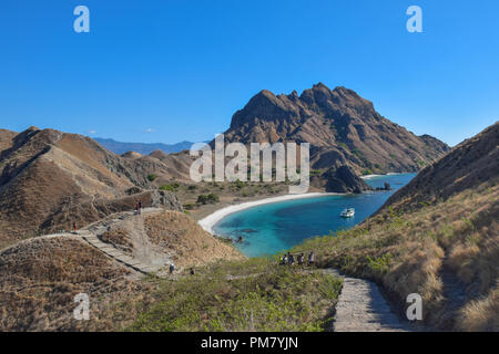 Le beau paradis indonésien de Padar Island dans le Parc National de Komodo. Banque D'Images