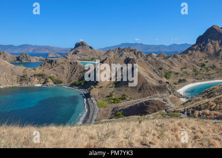 Le beau paradis indonésien de Padar Island dans le Parc National de Komodo. Banque D'Images