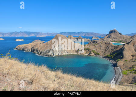 Le beau paradis indonésien de Padar Island dans le Parc National de Komodo. Banque D'Images