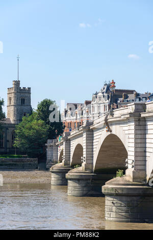 Putney Bridge et la Tamise, Putney, Département de Wandsworth, Greater London, Angleterre, Royaume-Uni Banque D'Images