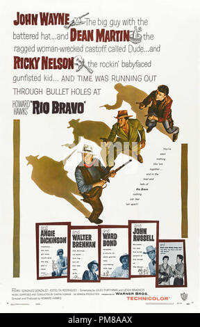 Publicité Studio : 'Rio Bravo' 1959 Warner Poster John Wayne, Dean Martin, Ricky Nelson de référence de dossier 31780 624 Banque D'Images