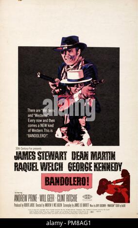 Publicité Studio : 'Bandolero !', 1968 Twentieth Century Fox Film Corporation Poster James Stewart, Dean Martin, Raquel Welch, George Kennedy référence #  31780 738 Banque D'Images