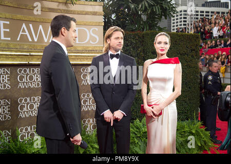 Brad Pitt et Angelina Jolie assister à la 69e assemblée annuelle Golden Globe Awards au Beverly Hilton de Los Angeles, CA le dimanche, Janvier 15, 2012. Banque D'Images