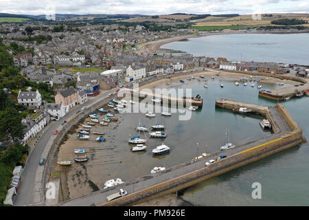Vue aérienne drone de Stonehaven Aberdeenshire Banque D'Images