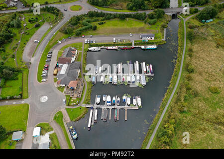 Drone aérien vue de Auchinstarry marina Banque D'Images