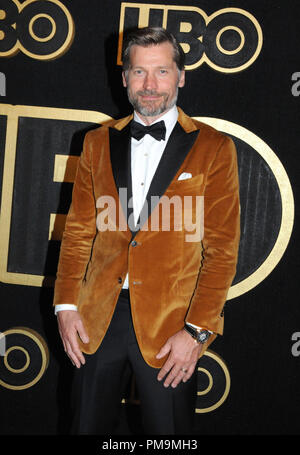 West Hollywood, USA. 17Th Sep 2018. Acteur Nikolaj Coster-Waldau assiste à la HBO Emmy 2018 officiel du parti après le 17 septembre 2018 au Centre de design pacifique de West Hollywood, Californie. Photo de Barry King/Alamy Live News Banque D'Images