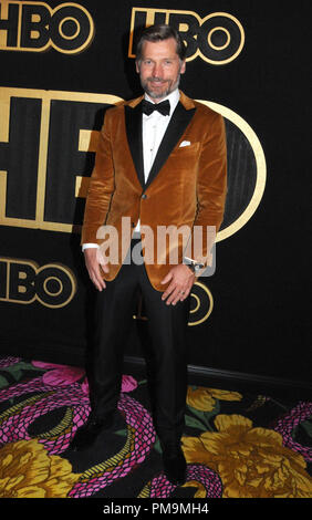 West Hollywood, USA. 17Th Sep 2018. Acteur Nikolaj Coster-Waldau assiste à la HBO Emmy 2018 officiel du parti après le 17 septembre 2018 au Centre de design pacifique de West Hollywood, Californie. Photo de Barry King/Alamy Live News Banque D'Images