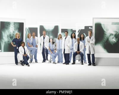 Grey's Anatomy - ABC 'Grey's Anatomy' stars Eric Dane que Mark Sloan, Sara Ramirez que Callie Torres, Justin Chambers, Alex Karev, Jessica Capshaw que l'Arizona Robbins, Chyler Leigh que Lexie Grey, Patrick Dempsey comme Derek Shepherd, Ellen Pompeo comme Meredith Gray, James Pickens, Jr. comme Richard Webber, Sandra Oh comme Cristina Yang, Kevin McKidd comme Owen Hunt, Chandra Wilson comme Miranda Bailey et le reste de la distribution. Banque D'Images