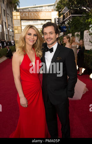 Claire Danes actrice et l'acteur Hugh Dancy assister au 70e Congrès annuel de Golden Globe Awards au Beverly Hilton de Los Angeles, CA le dimanche, Janvier 13, 2013. Banque D'Images
