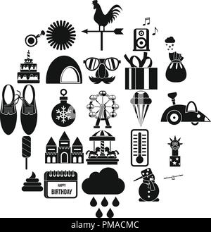 Péristyle icons set, le style simple Illustration de Vecteur