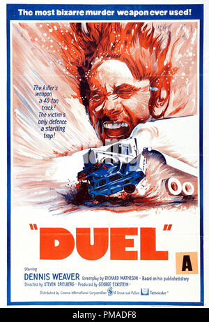 'Duel' - Australian Poster 1971 Société de radiodiffusion américaine Dennis Weaver référence #  32509 130 THA Banque D'Images