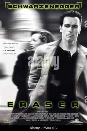 'Eraser' - affiche de 1996 nous Warner Bros. Arnold Schwarzenegger, Vanessa Williams référence #  32509 Fichier 136THA Banque D'Images