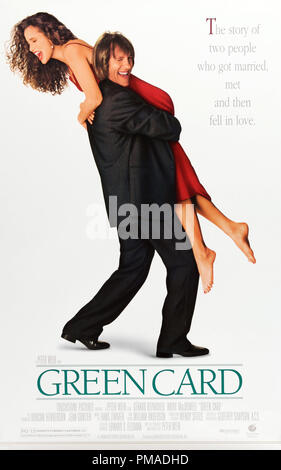 "Carte verte" --NOUS Poster 1990 Touchstone Pictures Gzrard Depardieu, Andie MacDowell référence #  32509 182 THA Banque D'Images