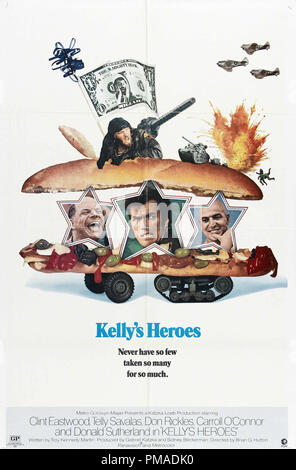 'Kelly's Heroes' - affiche de 1970 NOUS MGM Clint Eastwood, Telly Savalas, Donald Sutherland référence #  32509 Fichier 217THA Banque D'Images