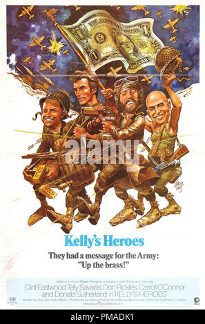 'Kelly's Heroes' - affiche de 1970 NOUS MGM Clint Eastwood, Telly Savalas, Donald Sutherland, Gavin MacLeod référence #  32509 Fichier 218THA Banque D'Images