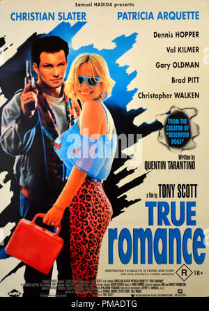 'True Romance' - Affiche 1993 Roadshow Films US Christian Slater, Patricia Arquette référence #  32509 Fichier 366THA Banque D'Images