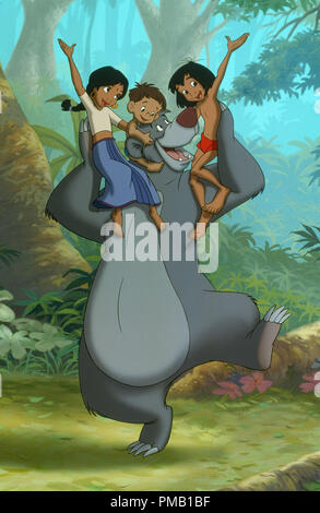 'Le Livre de la Jungle 2' (2003) Personnages : Baloo, Mowgli, Shanti, Ranjan Référence de dossier #  33018 094THA pour un usage éditorial uniquement - Tous droits réservés Banque D'Images