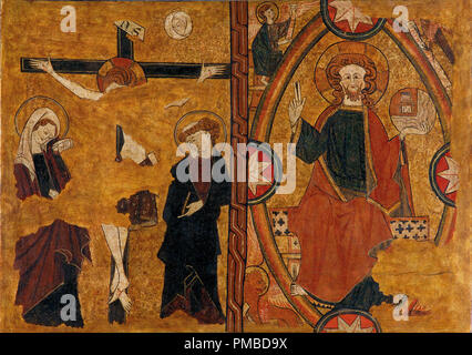 Calvaire et le Christ en majesté. Date/Période : Ca. 1295. La peinture. Tempera sur parchemin monté sur bois. Hauteur : 550 mm (21,65 po) ; Largeur : 773 mm (30.43 in). Auteur : Inconnu. Banque D'Images