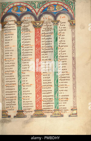 Canon Page de table. Date/Période : Ca. 1120 - 1140. Folio. Température de couleurs, d'or et d'argent sur papier parchemin. Hauteur : 229 mm (9.01 in) ; Largeur : 165 mm (6,49 in). Auteur : Inconnu. Banque D'Images