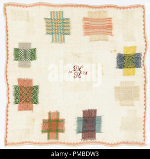 Échantillonneur de reprisage. Date/période : 1825. Échantillonneur de reprisage. Médium : broderie de soie sur la base de coton. Type de technique : brodé en cours d'exécution, satin, points de croix et sur le tissage ordinaire foundation. Hauteur : 270 mm (10.62 in) ; Largeur : 270 mm (10.62 in). Auteur : Inconnu. Banque D'Images