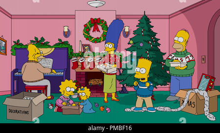 Abraham Simpson, Lisa Simpson, Maggie Simpson, Marge Simpson, Bart Simpson, Homer Simpson, 'Les Simpsons' saison 28 (2017) Fox Broadcasting Co. Banque D'Images