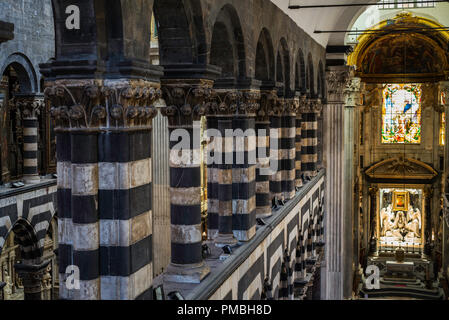 Cathédrale métropolitaine de Saint-Laurent. Gênes, Italie, Europe. Banque D'Images