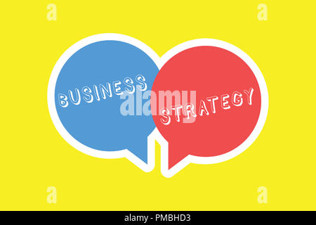Texte de l'écriture de la Stratégie d'affaires. Sens concept plan de jeu de gestion pour atteindre le but ou objectif. Banque D'Images
