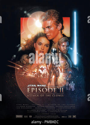 Pour l'affiche de "Star Wars Episode II : l'Attaque des Clones' (2002) Banque D'Images