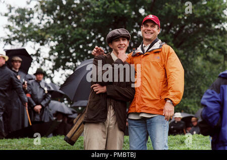 BTS : Shia LaBeouf (à gauche), Bill Paxton (droite). "The Greatest Game Ever Played" (2005) Banque D'Images