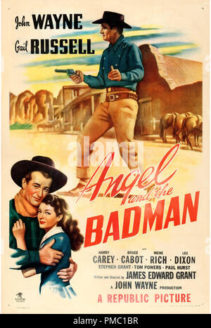 John Wayne, Gail Russell, Angel et le Badman (République, 1947). Référence de fichier affiche #  33595 341THA Banque D'Images