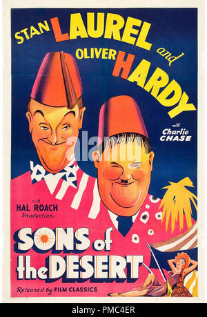 Stan Laurel, Oliver Hardy, fils du désert, 1933 (Film Classics, réédition 1940). Référence de fichier affiche #  33595 715THA Banque D'Images