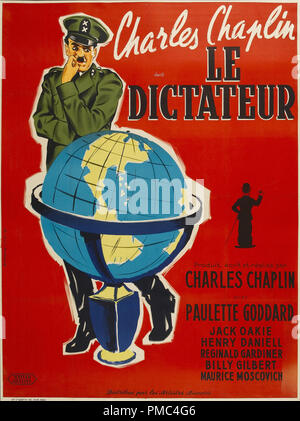 Charles Chaplin, le Dictateur, 1940 (United Artists, réédition 1950). Référence du fichier de l'affiche française #  33595 752THA Banque D'Images