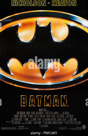 Michael Keaton, Jack Nicholson, Batman (Warner Brothers, 1989). Référence de fichier affiche #  33595 854THA Banque D'Images