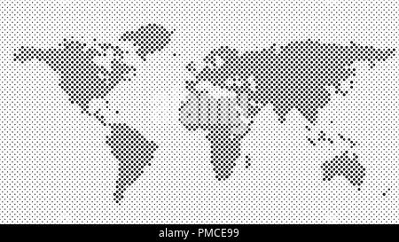 Schéma des points de trame world map background design Illustration de Vecteur