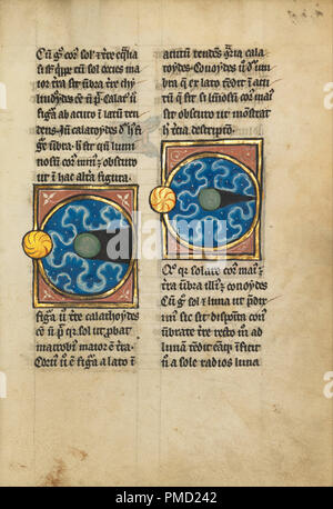 Deux diagrammes avec le soleil et la Lune. Date/Période : Quatrième trimestre de 13e siècle (après 1277). Folio. Température de couleurs, encre et plume, feuille d'or et d'or de la peinture sur parchemin. Hauteur : 233 mm (9,17 in) ; Largeur : 164 mm (6,45 in). Auteur : Inconnu. Banque D'Images