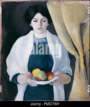 Portrait avec les pommes. Date/période : 1909. La peinture. Huile sur toile. 59,5 × 66 × 25,9 cm (23,4 in). Auteur : August Macke. MACKE, août. Banque D'Images