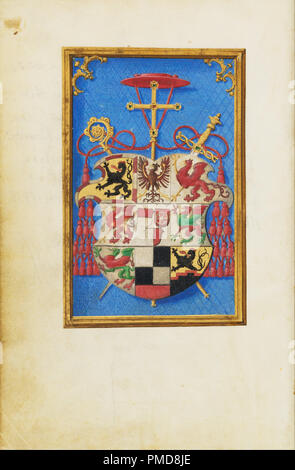 Blason du Cardinal Albrecht von Brandenburg. Date/Période : Ca. 1525 - 1530. Folio. Couleurs, tempera, peinture or et feuille d'or sur du parchemin. Hauteur : 168 mm (6.61 in) ; Largeur : 114 mm (4.48 in). Auteur : Simon Bening. Banque D'Images