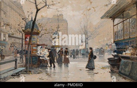 Eugene Galien-Laloue - Boulevard des Capucines Krantenstalletje Banque D'Images