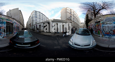 Vue panoramique à 360° de La maison de Serge Gainsbourg à Paris rue de Verneuil