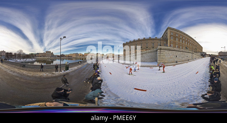 Vue panoramique à 360° de Course de Ski Lejonbacken Stockholm 17mars2010