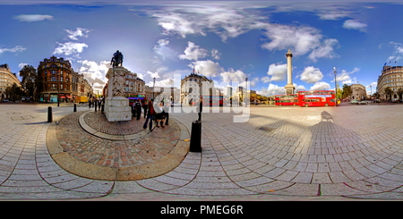 Vue panoramique à 360° de Trafalgar Square - Londres - Royaume-Uni