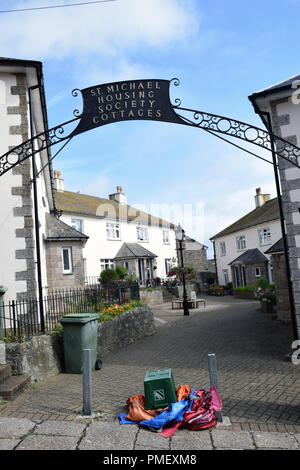 St Michael Housing Society cottages, Penzance, Cornwall. Les maisons ont été construites en 1932. UK Banque D'Images