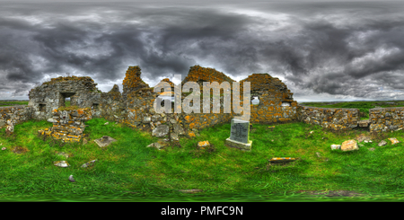 Vue panoramique à 360° de Temple de la trinité , Carinish , North Uist